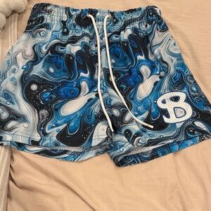 Blue BUCKETSQUAD shorts